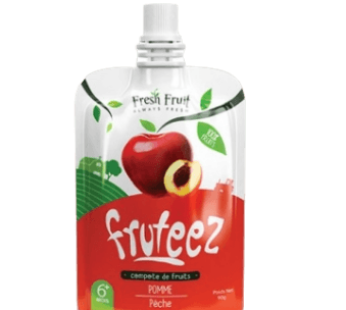 Compote En Gourde Pomme Pêche – 90gr – Fruteez